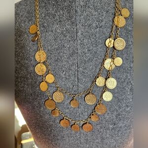 Vintage Joan Rivers goldtone coin necklace